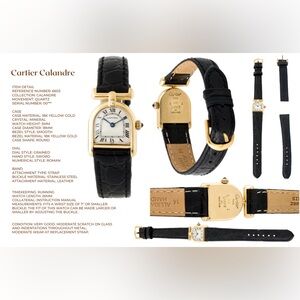 Rare Cartier Montre Calandre En Vers Ref 6603 Circa 1980-1990, W/ Papers
